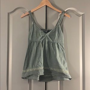 AEO army green tie back tank top size S